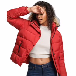 Doudoune courte à capuche femme Superdry