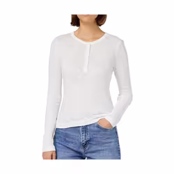 T-shirt manches longues en jersey flammé et col tunisien femme Superdry