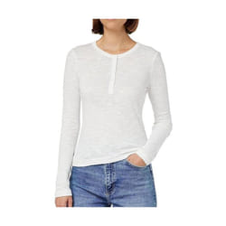 T-shirt manches longues en jersey flammé et col tunisien femme Superdry