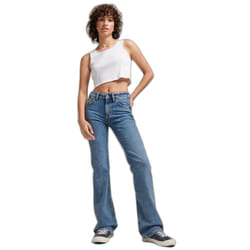 Jeans slim évasé taille mi-haute femme Superdry