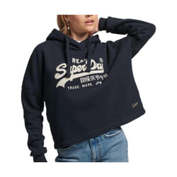 Sweatshirt à capuche coupe droite femme Superdry Vintage Logo