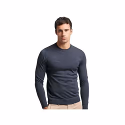 Pull Superdry laine merinos Homme Bleu
