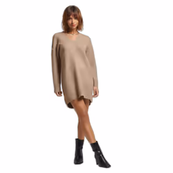 Robe pull en tricot à col en V femme Superdry