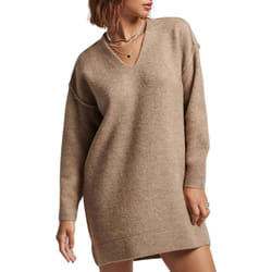 Robe pull en tricot à col en V femme Superdry