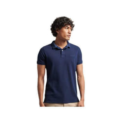 Polo Superdry Classic logo brode Homme Bleu