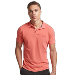 Polo Superdry Classic logo brodé Homme Rose
