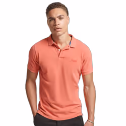 Polo Superdry Classic logo brodé Homme Rose