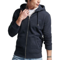 Sweatshirt Vintage Emb Hood Coton Bleu