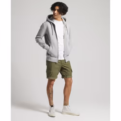 Sweat Superdry Embroidered baseball zip Homme Gris