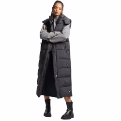 Doudoune à capuche long sans manches femme Superdry Ripstop