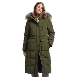 Doudoune longue bordée fausse fourrure femme Superdry Everest