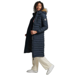 Doudoune longue légère à capuche fausse fourrure femme Superdry