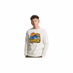 Sweatshirt Vintage Travel Sticker Coton Blanc
