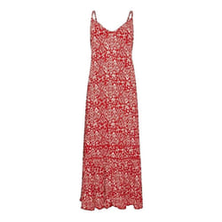 Robe Long Camisole Textile Rouge