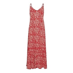 Robe Long Camisole Textile Rouge