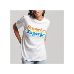 T-Shirt Vintage Scripted Infill Coton Blanc