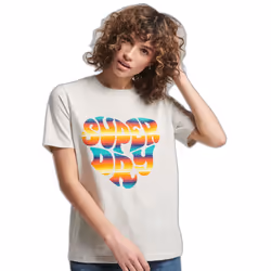 T-Shirt Vintage Scripted Infill Coton Gris