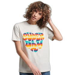 T-Shirt Vintage Scripted Infill Coton Gris