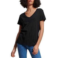 T-shirt col V brodé et flammé femme Superdry