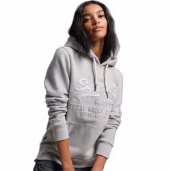 Sweatshirt à capuche à logo graphique relief femme Superdry