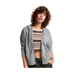 Sweat Superdry Velour Femme Gris