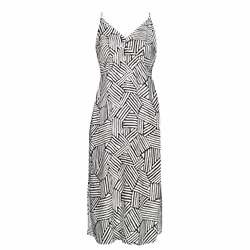 Robe Vintage Midi Halter Slip Viscose Gris