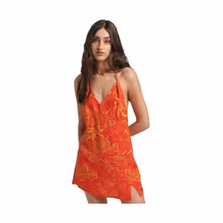 Robe Vintage Mini Slip Halter Viscose Rouge