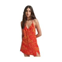 Robe Vintage Mini Slip Halter Viscose Rouge