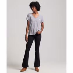 T-Shirt Studios Slub Embroidered Coton Gris