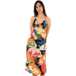 Robe Vintage Midi Halter Slip Viscose Multicolore