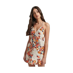 Robe Vintage Mini Slip Halter Viscose Blanc