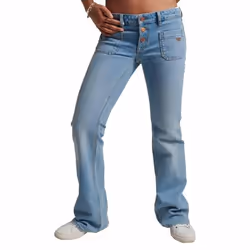 Jeans slim évasé taille basse vintage coton bio femme Superdry
