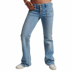 Jeans slim évasé taille basse vintage coton bio femme Superdry