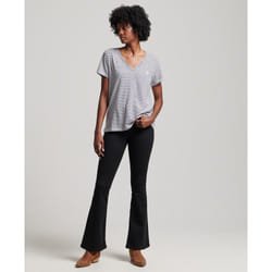 T-Shirt Studios Slub Embroidered Coton Gris