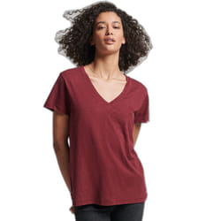 T-shirt col V brodé et flammé femme Superdry