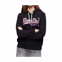 Sweat Superdry Vintage Femme Noir