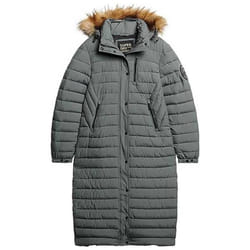 Superdry Fuji Hooded Longline Puffer Veste Vert (Balsam Green) Femme