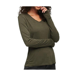 T-shirt manches longues col V jersey femme Superdry