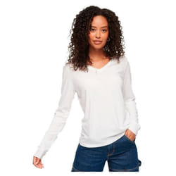 T-shirt - SUPERDRY - Manches Longues - Col V - Jersey - Femme - Optique