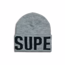 Bonnet Superdry tricot griffé Homme Gris