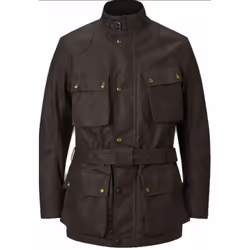 Belstaff Trialmaster Veste de cire de moto, brun, taille M pour Hommes