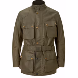 Belstaff Trialmaster Veste de cire de moto, vert, taille XL pour Hommes