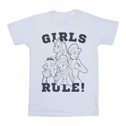 Disney - T-shirt PRINCESSES GIRLS RULE - Femme (Blanc)