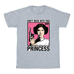 Star Wars - T-shirt A NEW HOPE DON'T MESS WITH PRINCESS - Femme (Gris chiné)
