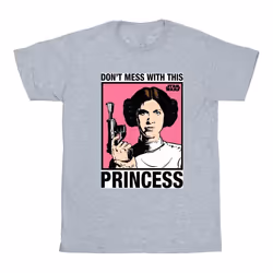Star Wars - T-shirt A NEW HOPE DON'T MESS WITH PRINCESS - Femme (Gris chiné)