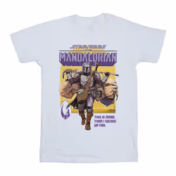 Star Wars - T-shirt THE MANDALORIAN MORE THAN SIGNED UP FOR - Homme (Blanc)