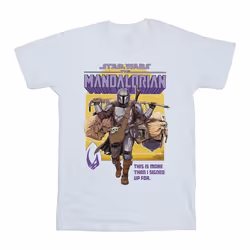 Star Wars - T-shirt THE MANDALORIAN MORE THAN SIGNED UP FOR - Homme (Blanc)