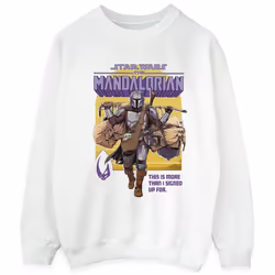 Star Wars - Sweat THE MANDALORIAN MORE THAN SIGNED UP FOR - Homme (Blanc)