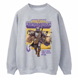 Star Wars - Sweat THE MANDALORIAN MORE THAN SIGNED UP FOR - Homme (Gris chiné)