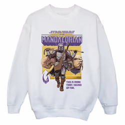 Star Wars - Sweat THE MANDALORIAN MORE THAN SIGNED UP FOR - Garçon (Blanc)